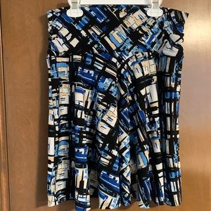 Vintage Blue and Black Block Design Skirt